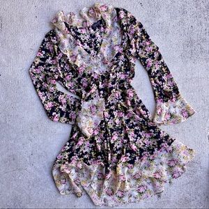 Topshop | “Up my sleeve!” floral on black dress